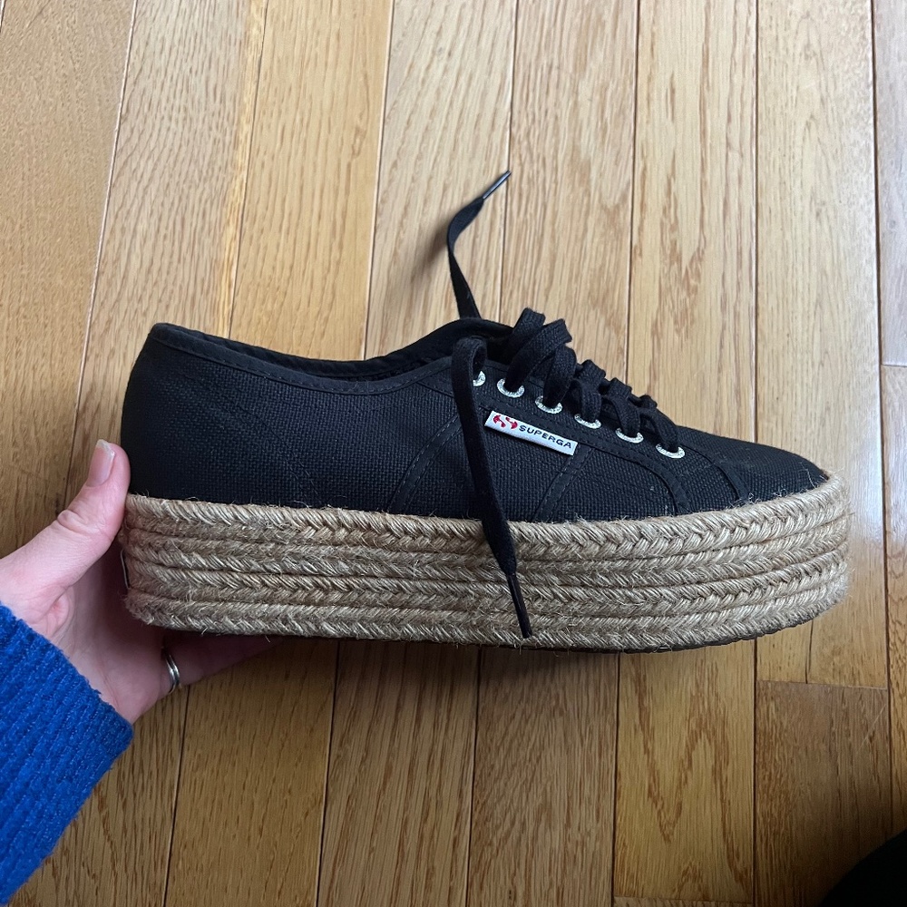Black platform Superga Shoes